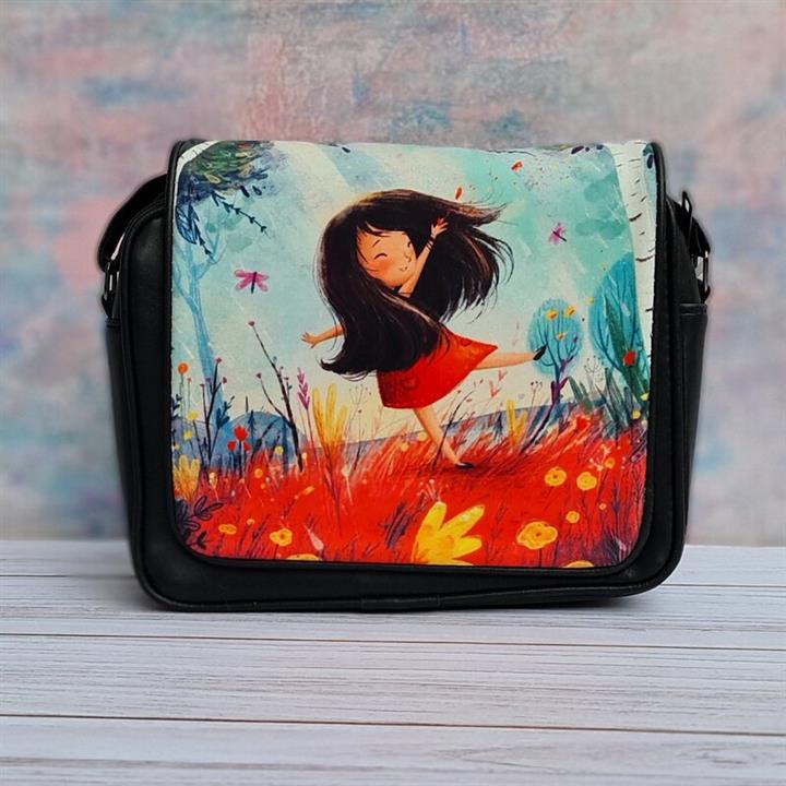 کیف دوشی چرم و مخمل بهار کد CA 019